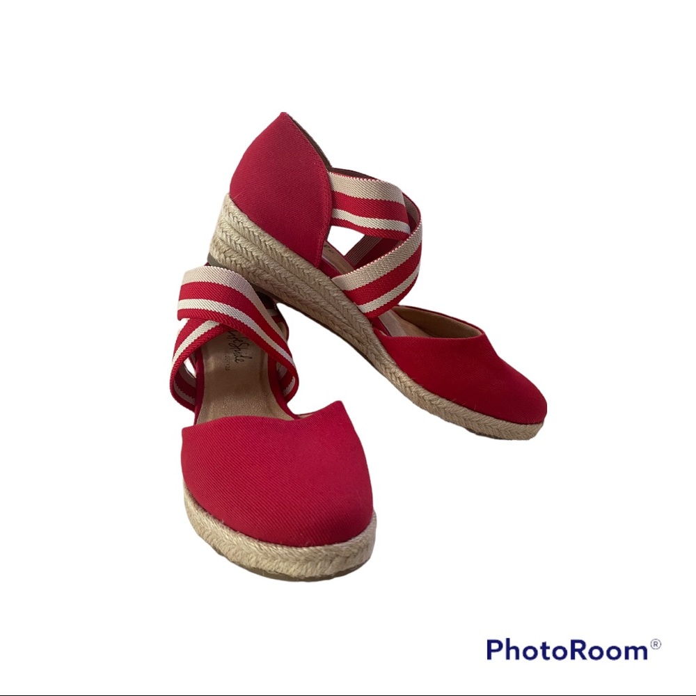 LifeStride Women's Keaton Loafer Red cnvs/strip Size 9